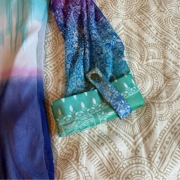 COCOMO Women’s Petite Blouse Size PS Multicolor  V-neck  3/4-length sleeves. - Picture 6 of 11